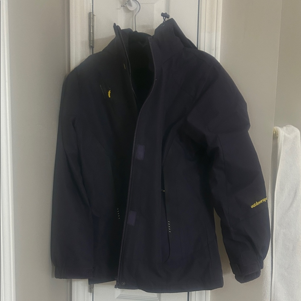 Columbia Black Jacket with Yellow Accents